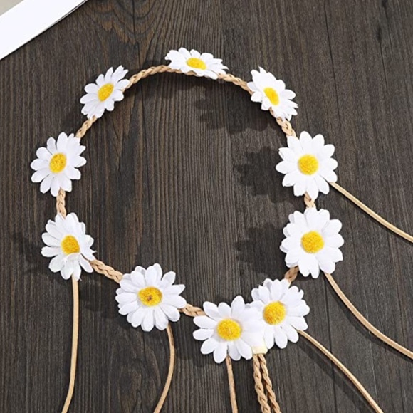 Sunflower Headband Women Hippie Headwear -AWAYTR Bohomia Feather Rope Crown Head main image 4